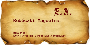 Rubóczki Magdolna névjegykártya