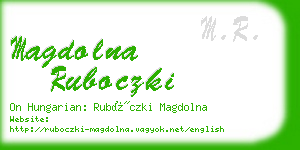 magdolna ruboczki business card